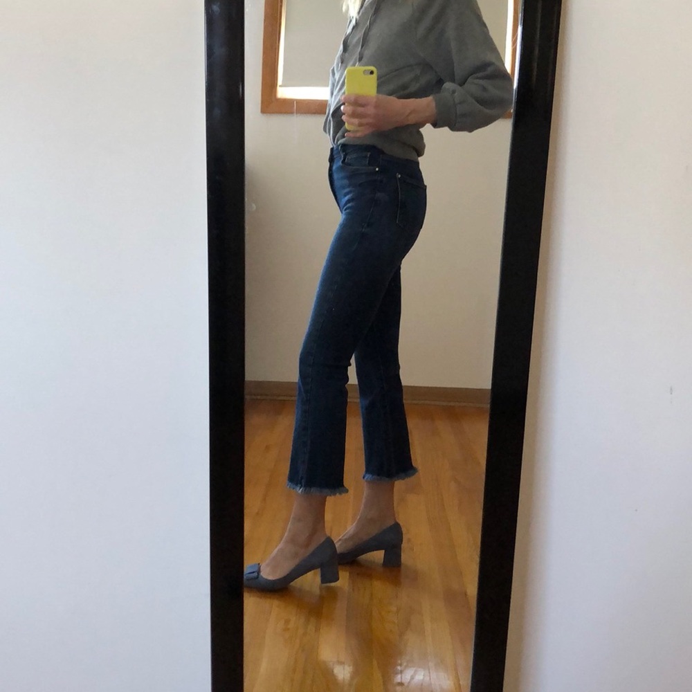 Zara Cropped Kick Flare Jeans
